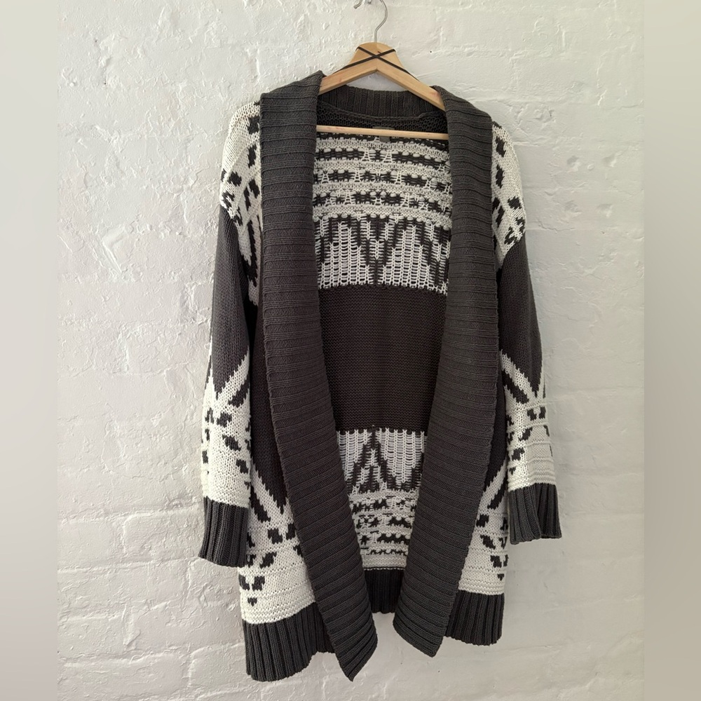 Aerie American Eagle AE Aztec Inspired Cozy Oversized Open Cardigan Shrug